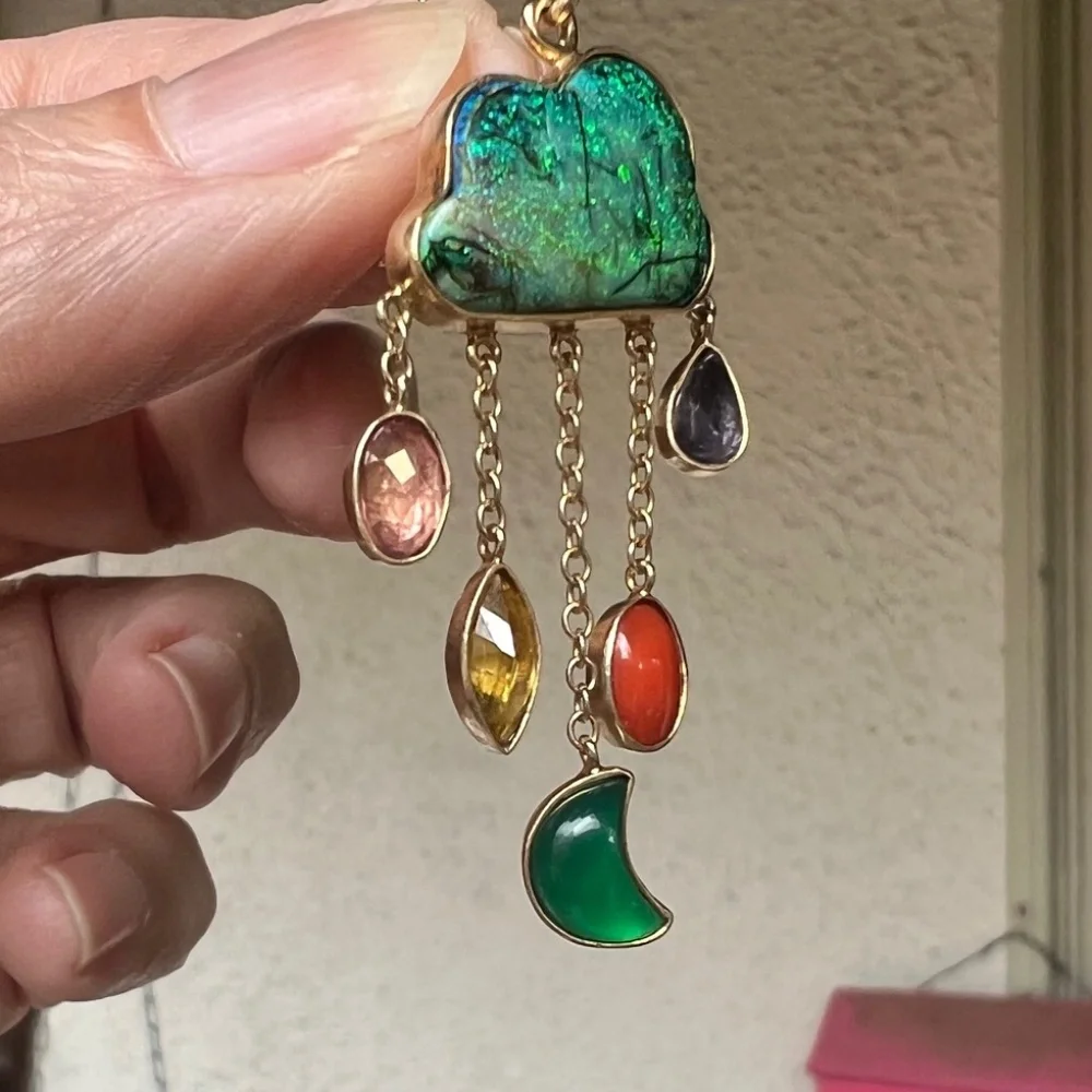 Grainne Morton Cloud & Rain Chain Drop Earrings - Picture 2 of 8